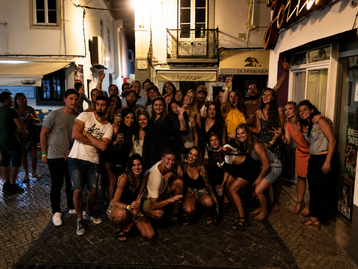 Crawl crew posing outside a bar in Lagos